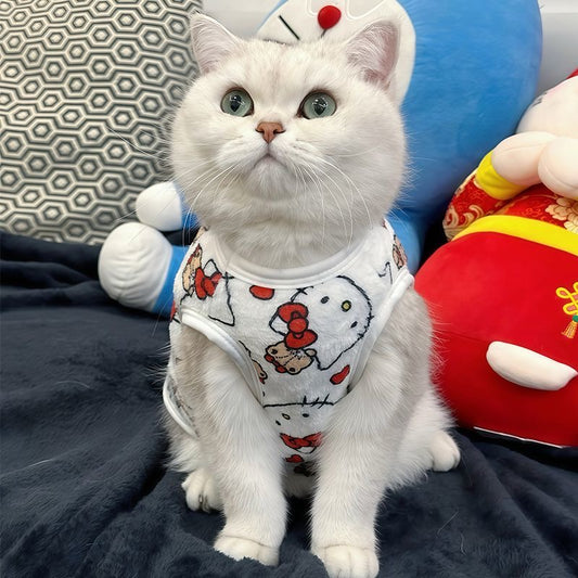 HelloKitty Cats Pets Warm Fuzzy Vest
