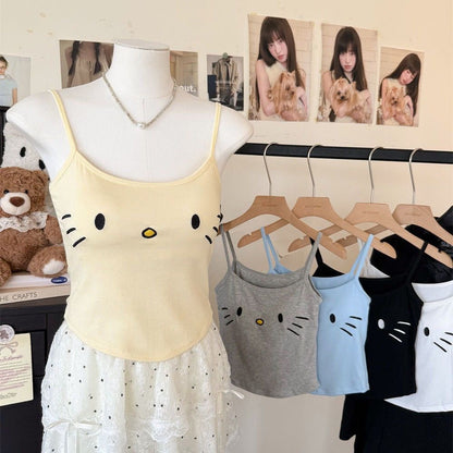  Hello Kitty Print Cami Top with Built-in Bra