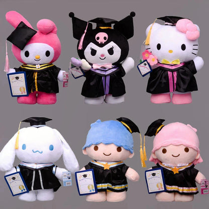 Sanrio Gift Cute Graduation Plush Boys Girls Class of 2024 Plushies Toy Congrats Party Plush Favors (14inch &10inch)