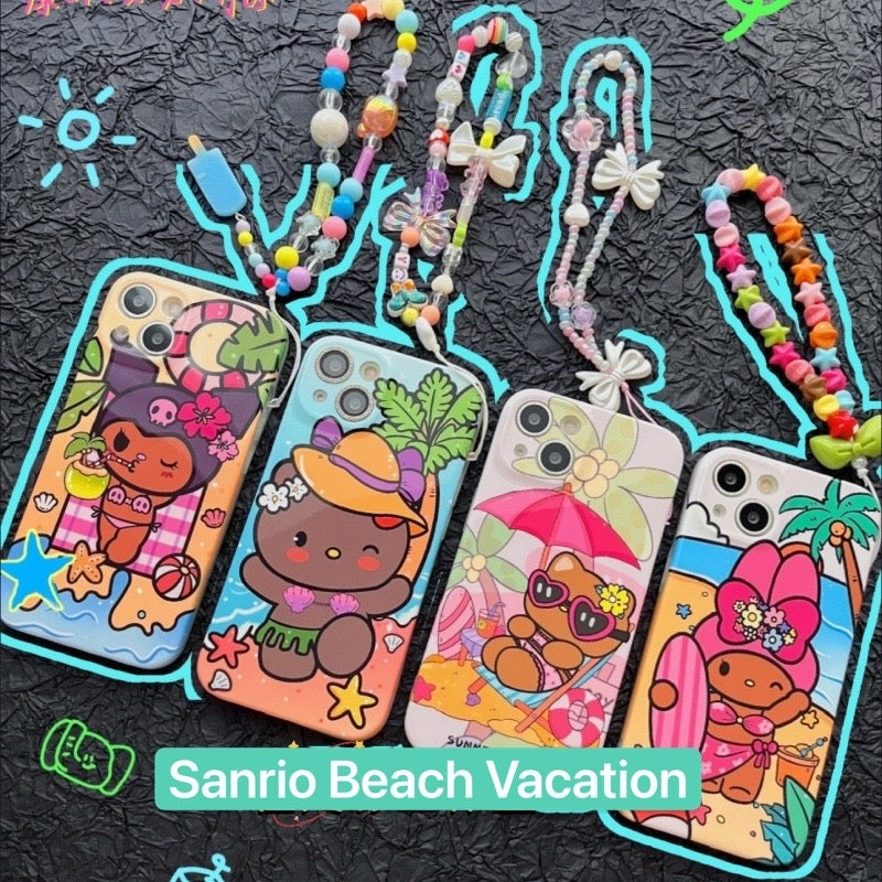 Sanrio Beach Vacation Phone Case with Charm