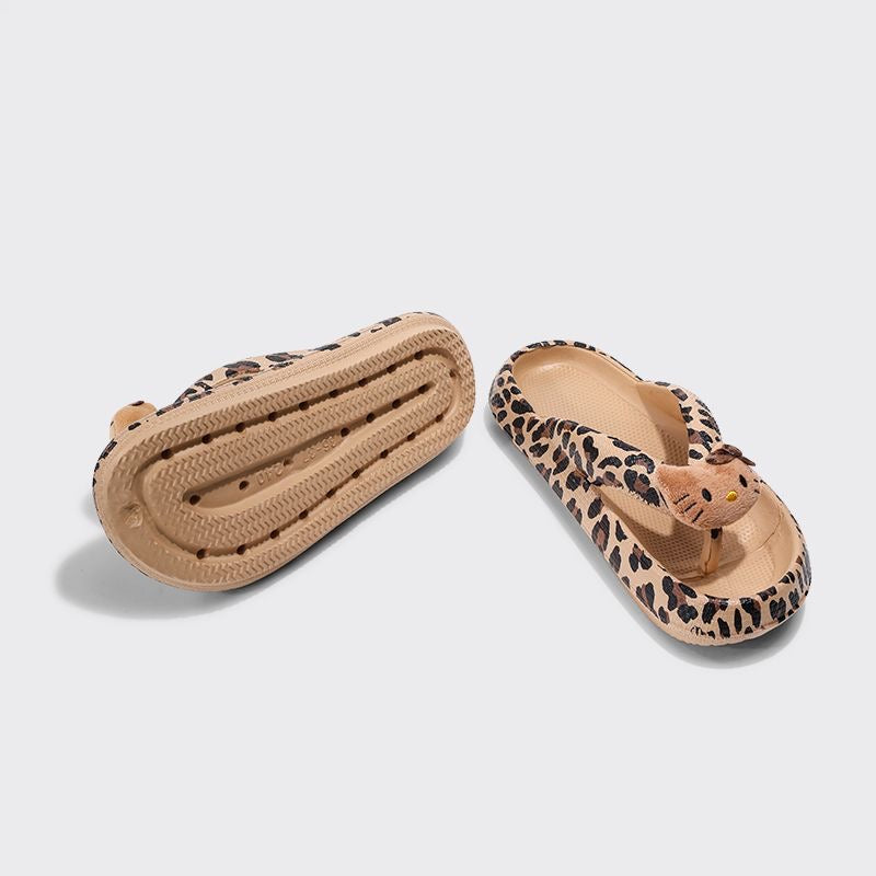 HelloKitty Leopard Chunky Thongs
