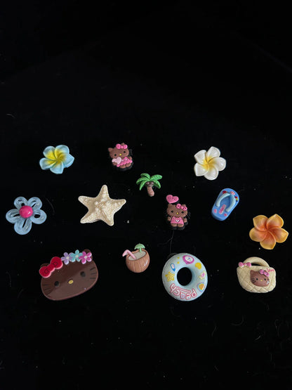 Tan Hellokitty Charms Cute Pack Pins Shoe Decoration Croc Accessories for Croc Bags Clogs Slides