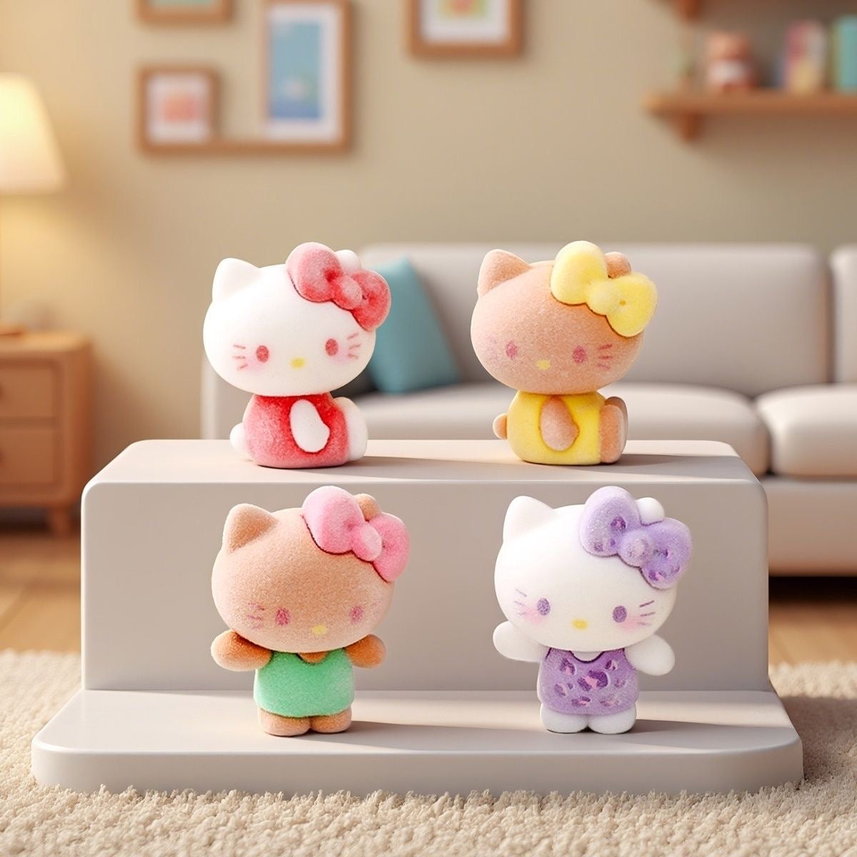 Hello Kitty 3D Decorative Figurine 10  pic Set