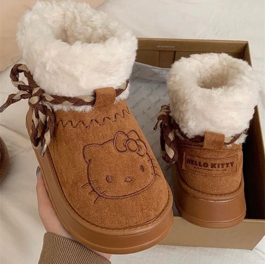Hello Kitty Cozy Low-Top Furry Snow Boots