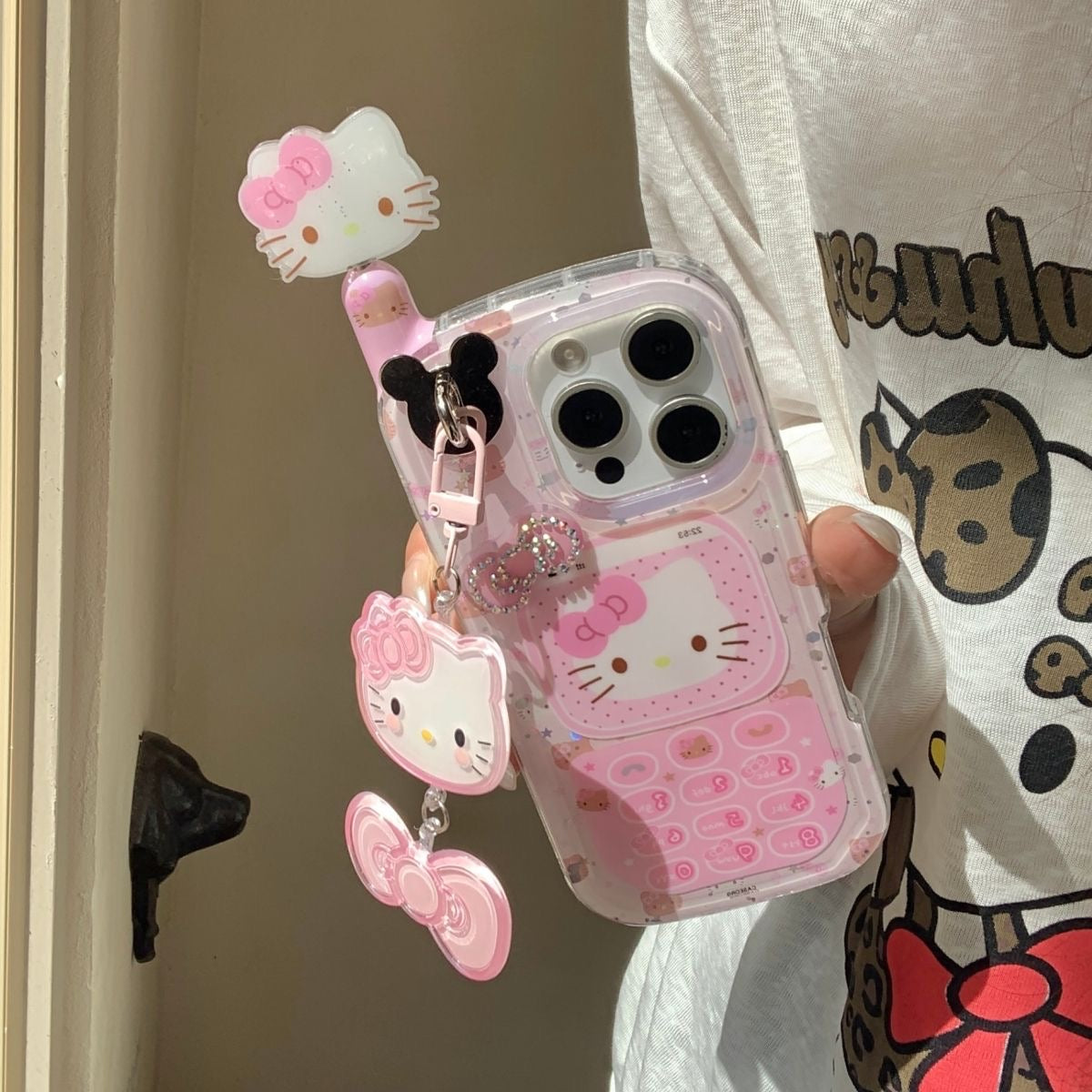 Hellokitty Pink Phone Shape Retro Design Cute Kawaii Phone Case