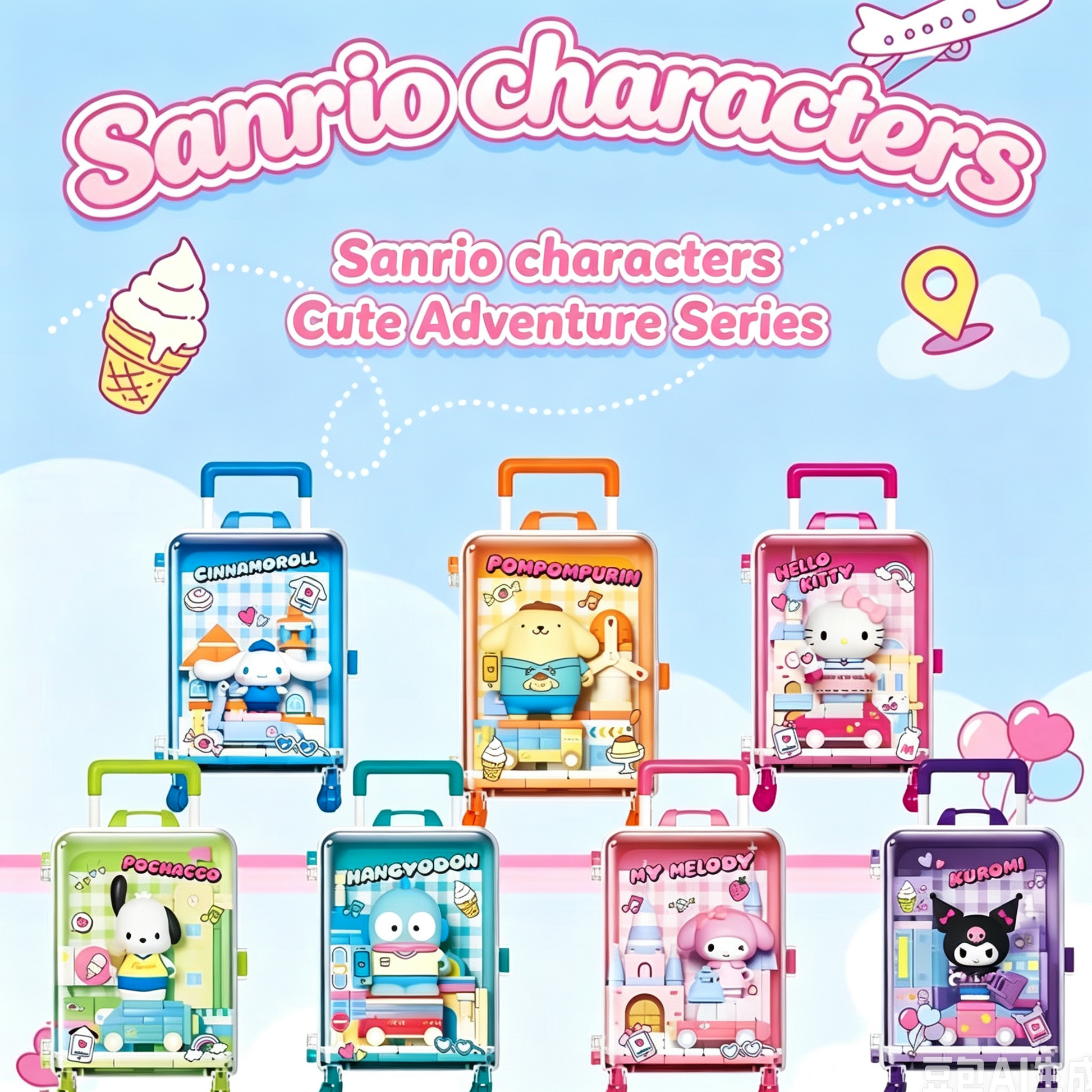 ちびくま工房　シンディちゃん5センチとパティちゃんのすみれ色のbox Sanrio Sweet Journey Blind Box Figurines – GoodChoyice