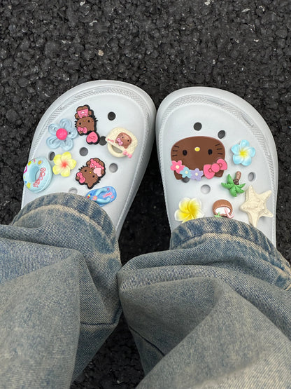 Tan Hellokitty Charms Cute Pack Pins Shoe Decoration Croc Accessories for Croc Bags Clogs Slides