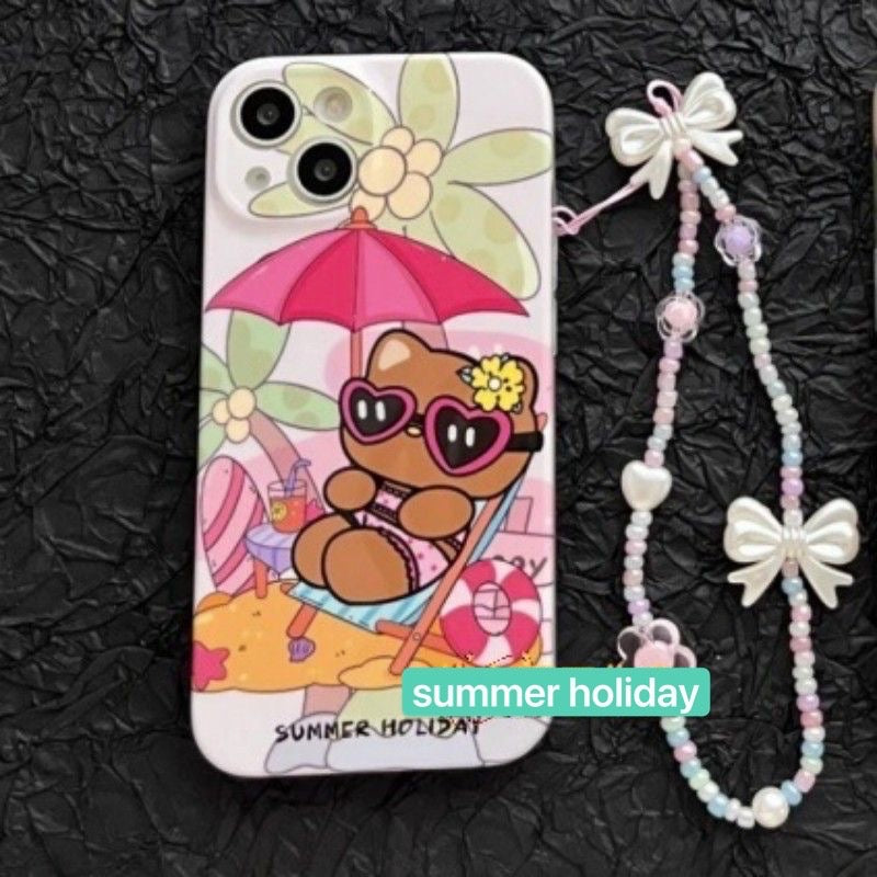 Sanrio Beach Vacation Phone Case with Charm