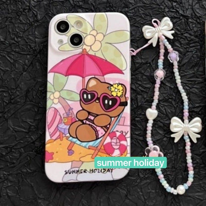 Sanrio Beach Vacation Phone Case with Charm