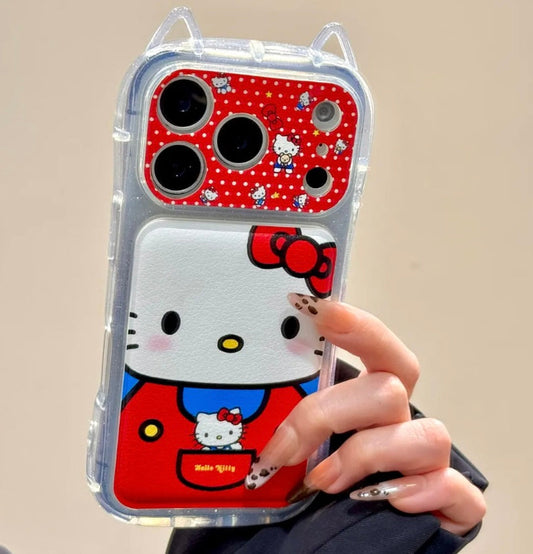 Hello Kitty in Denim & Ears iPhone Case With Keychain