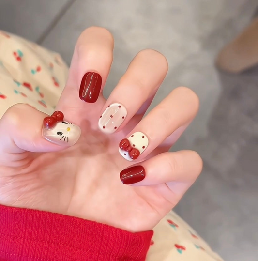 Hello Kitty French Aufkleb-Nagel-Set