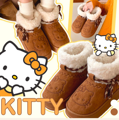 Hello Kitty Cozy Low-Top Furry Snow Boots