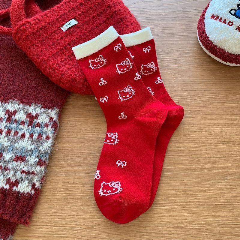 Hello Kitty Merry & Bright Socks 4 Pic Set
