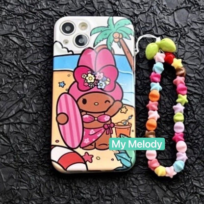 Sanrio Beach Vacation Phone Case with Charm