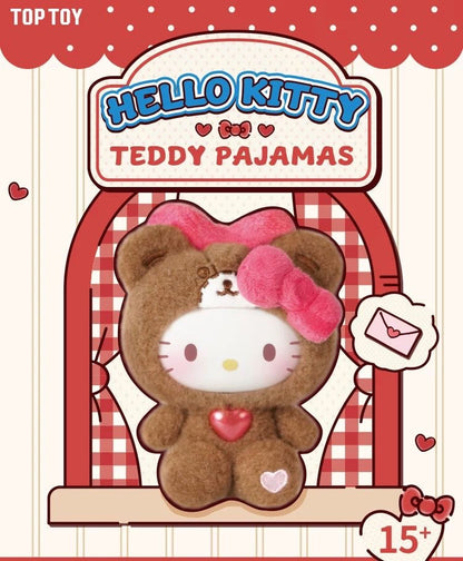 Hello Kitty Teddy Pajamas Plush Keychain Blindbox