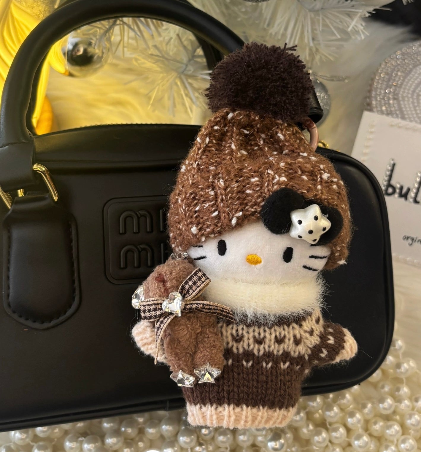 Hello Kitty Winter Hugs Plushie Keychain