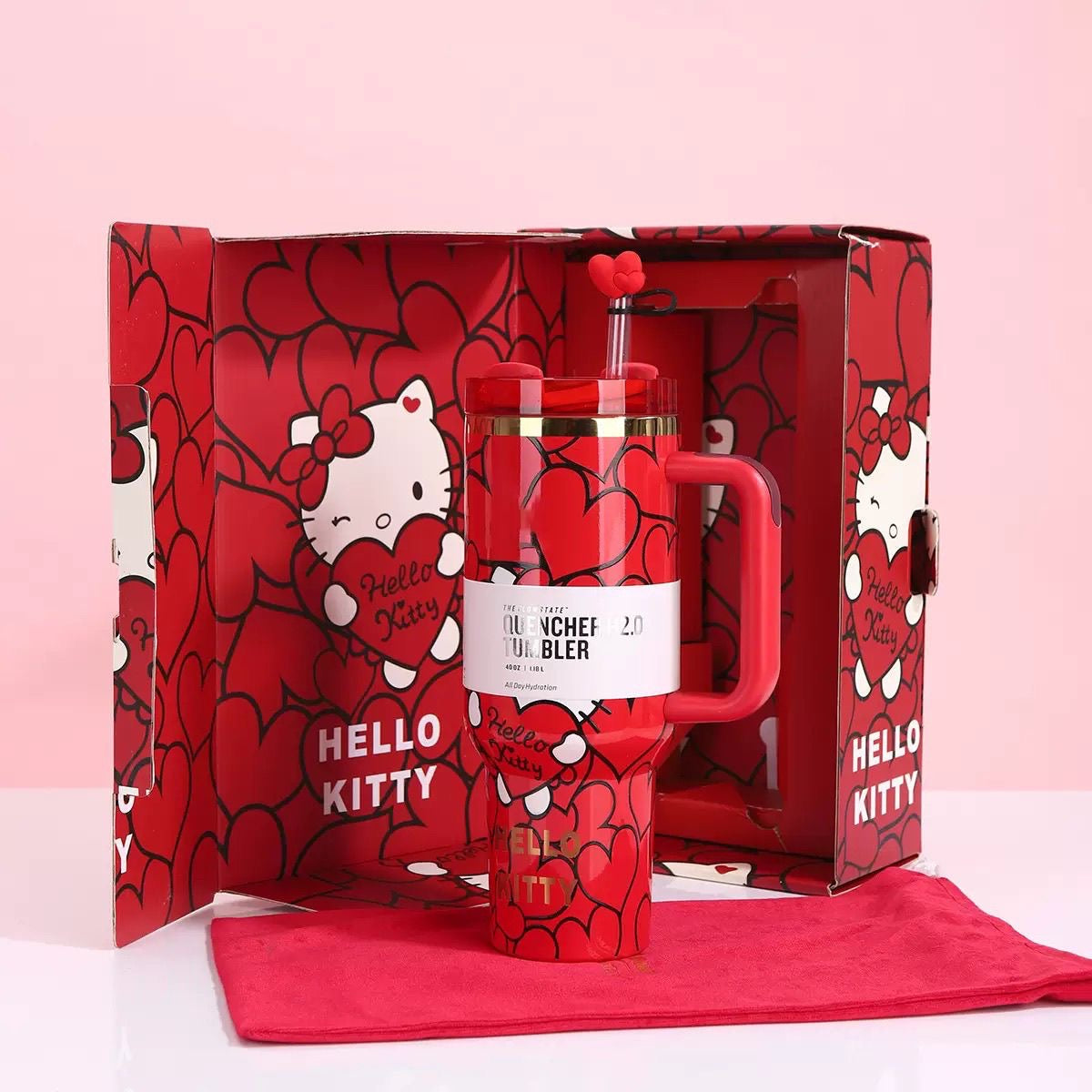 Hello Kitty Sweet Hearts 40 OZ Car Cup Gift Box Set 💝