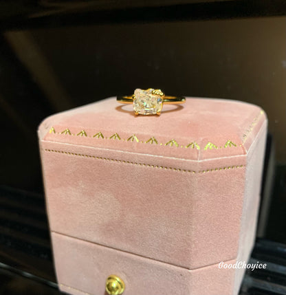 Hellokitty 925 Sterling Silver White Gold Plated Cubic Zirconia Promise Ring