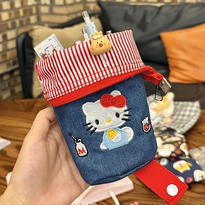 HelloKitty Denim  Embroidery Storage Bag