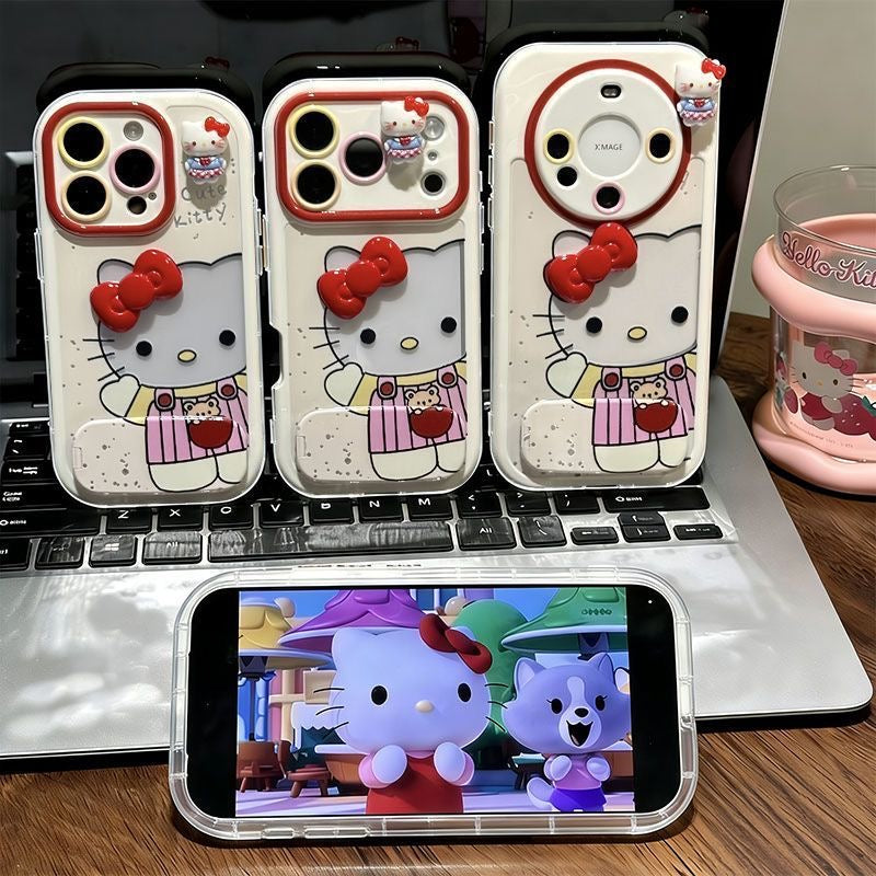3D Hello Kitty Clear Phone Case With Mirror for iPhone