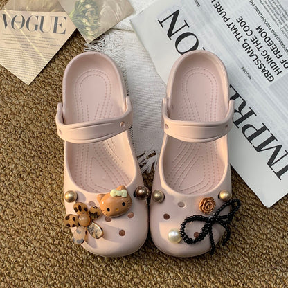 Hello Kitty Customizable Crocs-Style Clogs Summer Beach Shoes