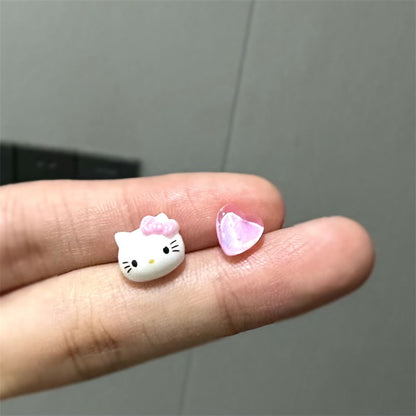 Hello Kitty Pink Heart Stud Earrings