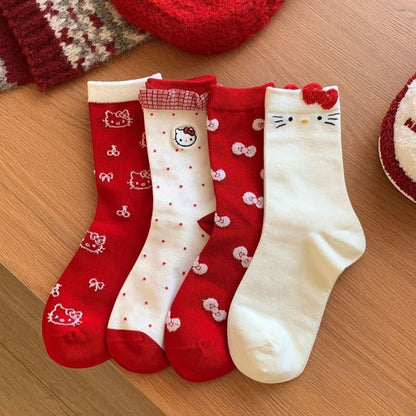 Hello Kitty Merry & Bright Socks 4 Pic Set