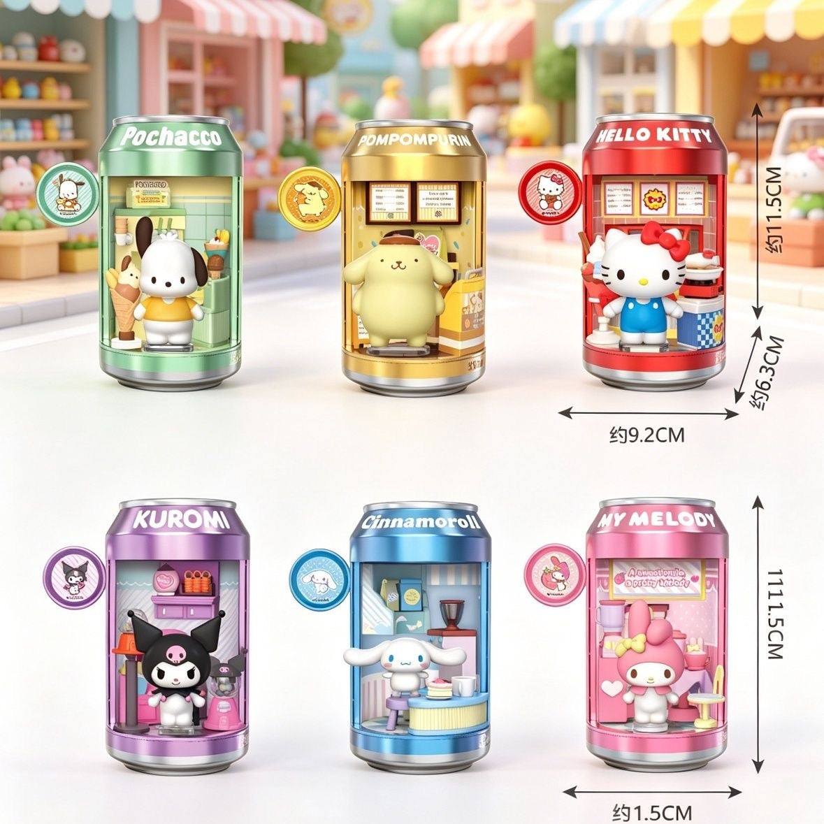Sanrio Characters Soda Can Blind Box - Dessert Shop Street Mini Figure（Pre-Order 5.20）