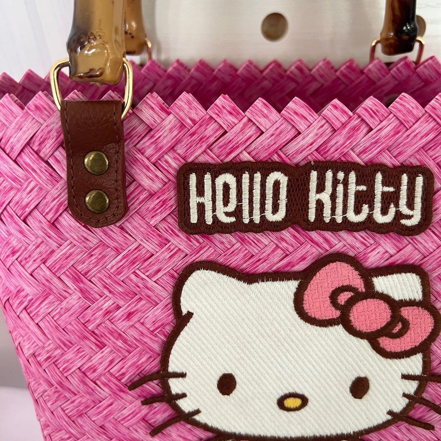 Hello Kitty Pink Woven Tote Bag - Cuteness Overload