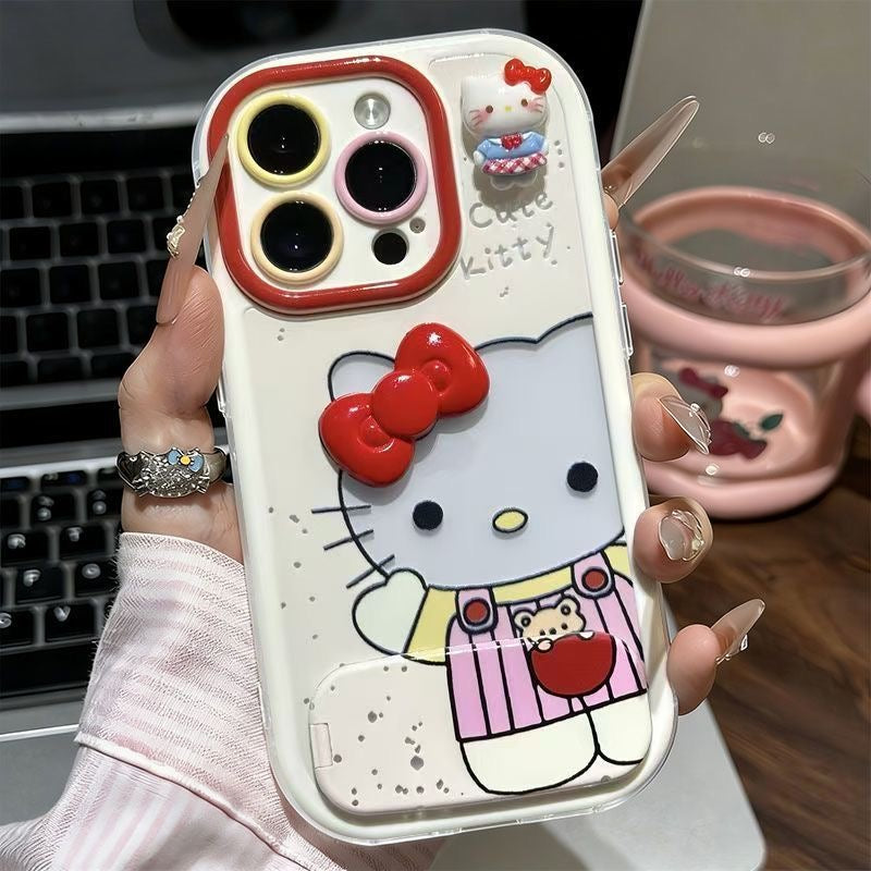 3D Hello Kitty Clear Phone Case With Mirror for iPhone