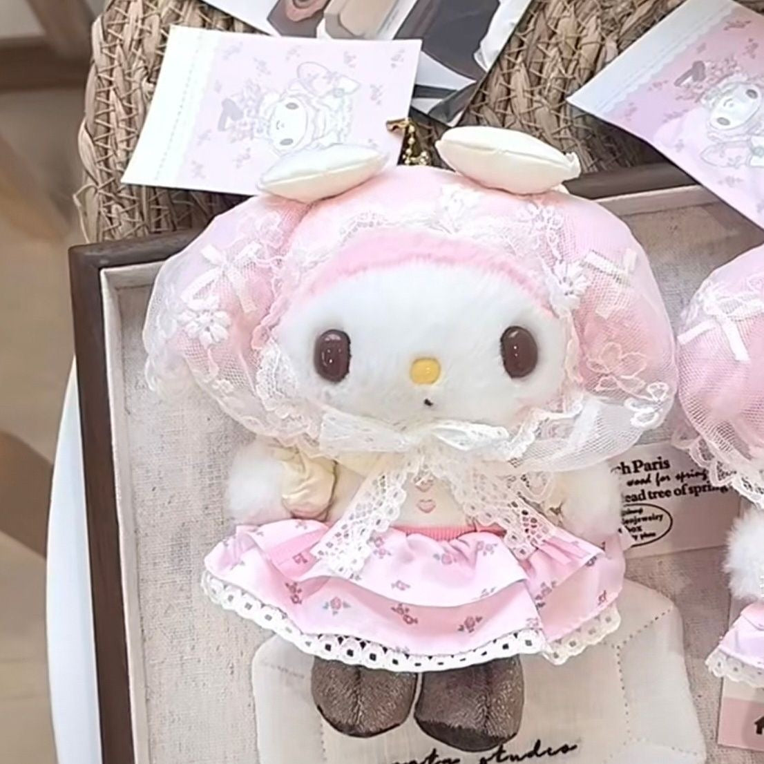 Sanrio Forest Lace Series Plush Charm | Hello Kitty & My Melody Lolita Keychain