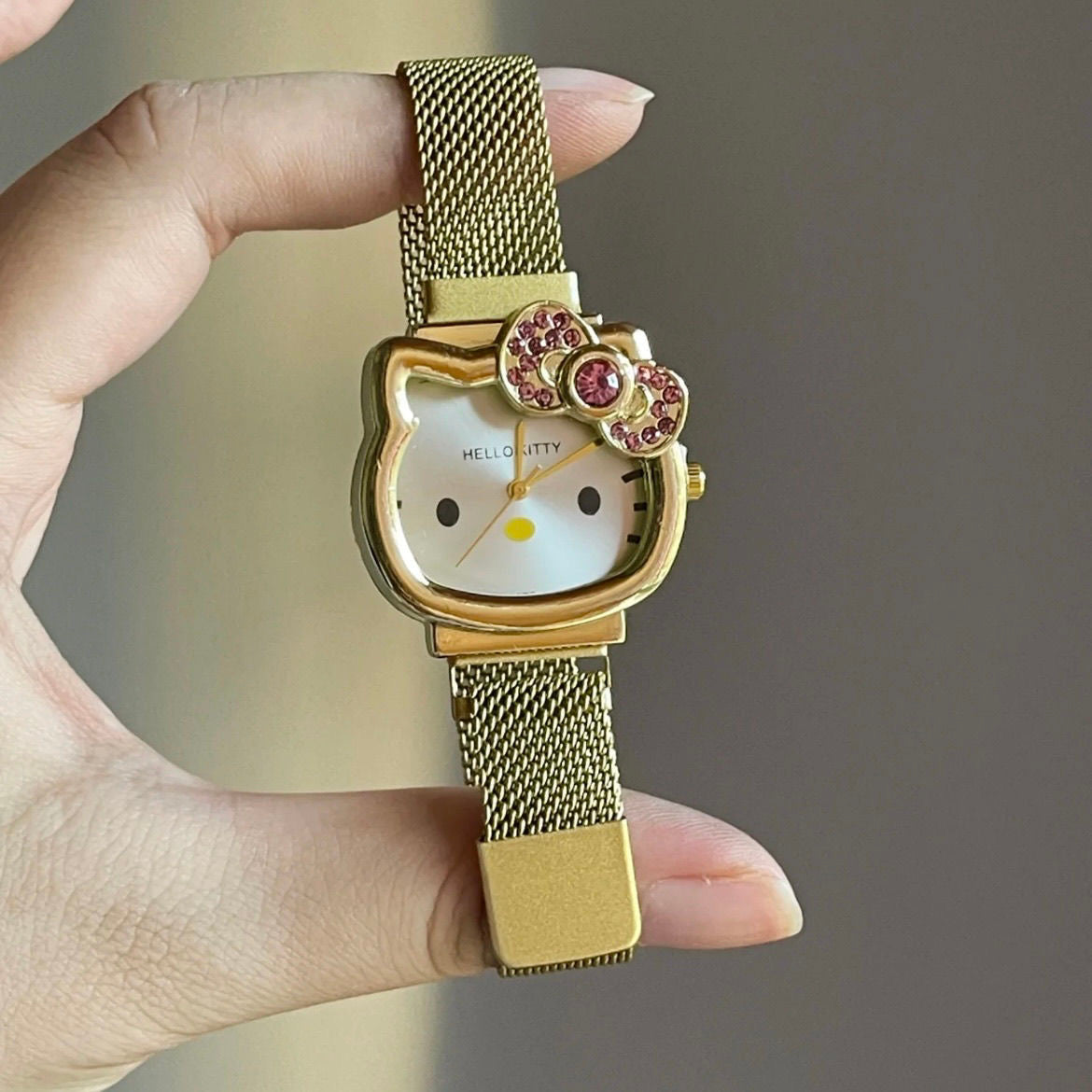 Hello Kitty Rhinestone Bow Golden Hour Watch