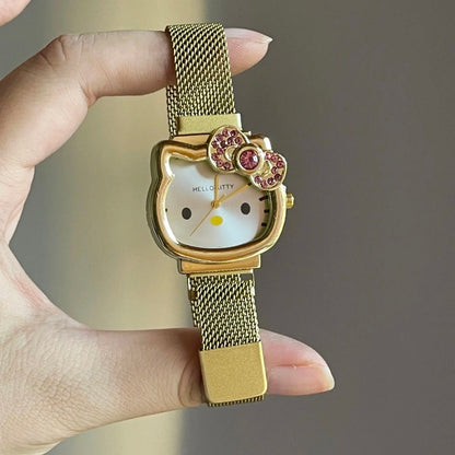Hello Kitty Rhinestone Bow Golden Hour Watch