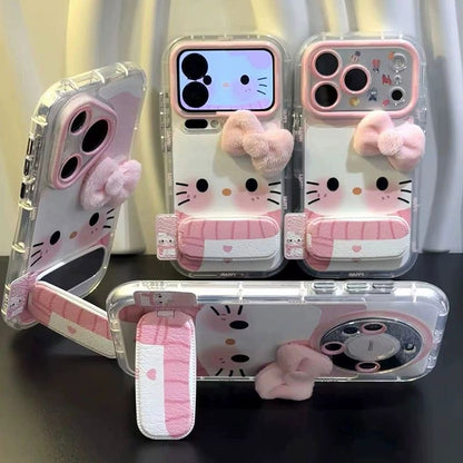 Hello Kitty Pink Bow Scarf Stand Phone Case