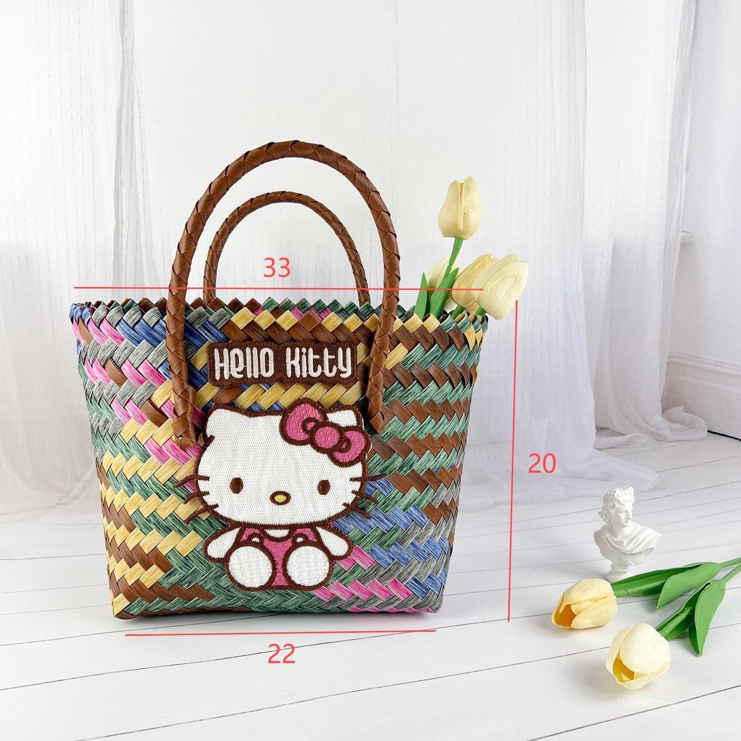 Hello Kitty Pink Woven Tote Bag - Cuteness Overload
