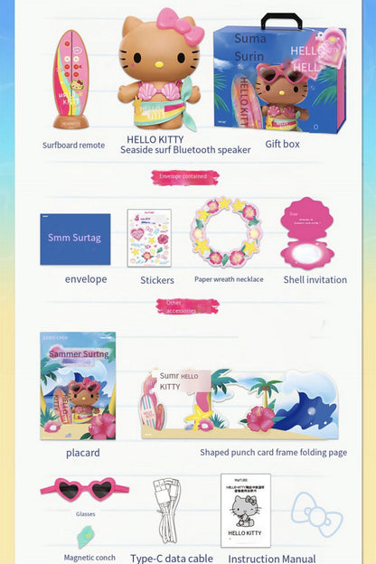 HelloKitty Beach Surfing Bluetooth Speaker Gift Box