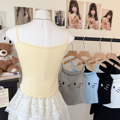  Hello Kitty Print Cami Top with Built-in Bra