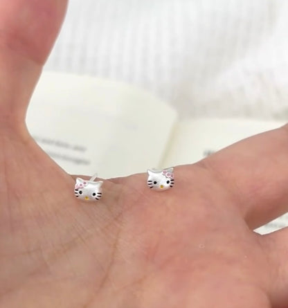 Silver HK Stud Earrings– Matte Finish