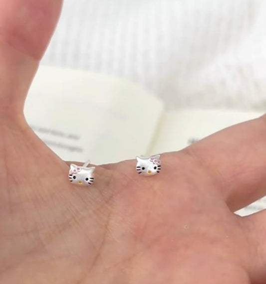 Silver HK Stud Earrings– Matte Finish
