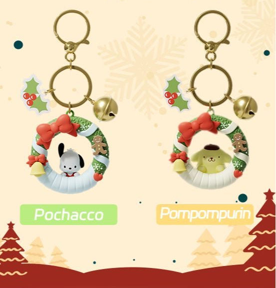 Sanrio Christmas Wreath Keychain