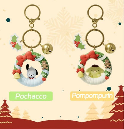 Sanrio Christmas Wreath Keychain