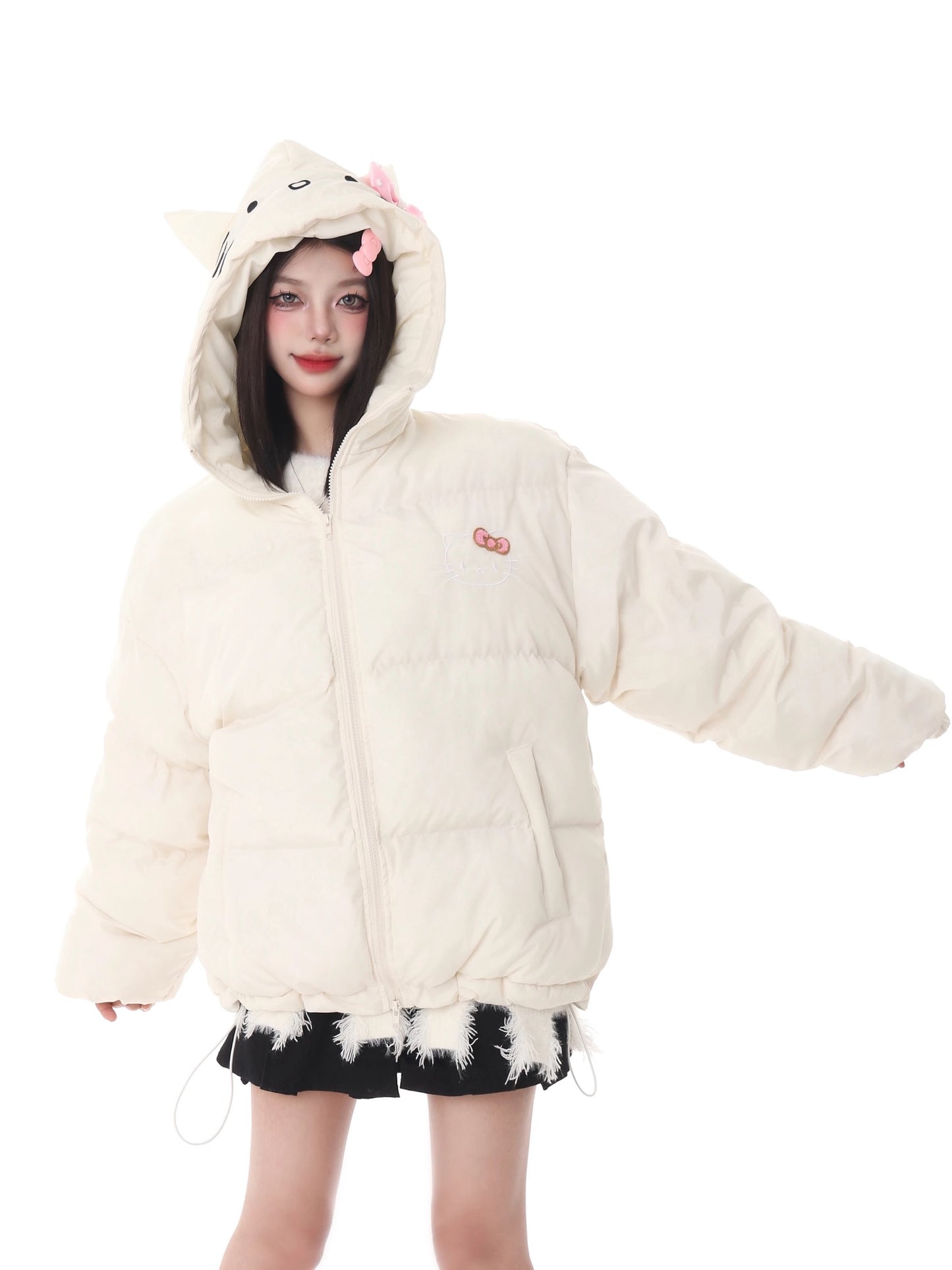 HelloKitty Embroidered Puffer Jacket