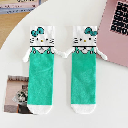 Hello Kitty Hand-Holders Mid Calf Socks
