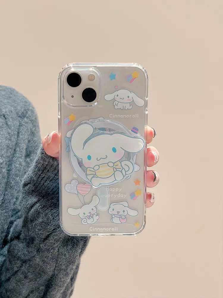 Sanrio Clear Phone Case with Magnetic Pop Socket
