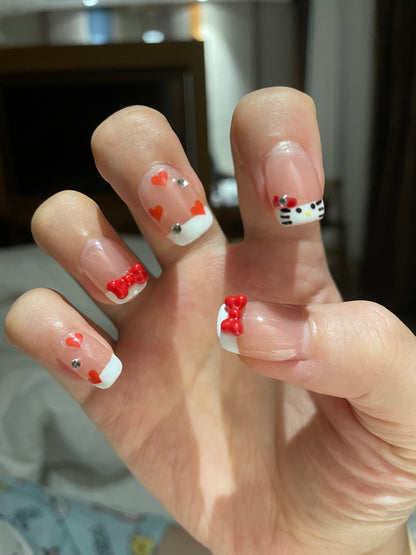 Hello Kitty French Aufkleb-Nagel-Set