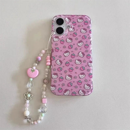 Hello Kitty’s Strawberry Dreams Phone Case with Dangling Charm🍓✨