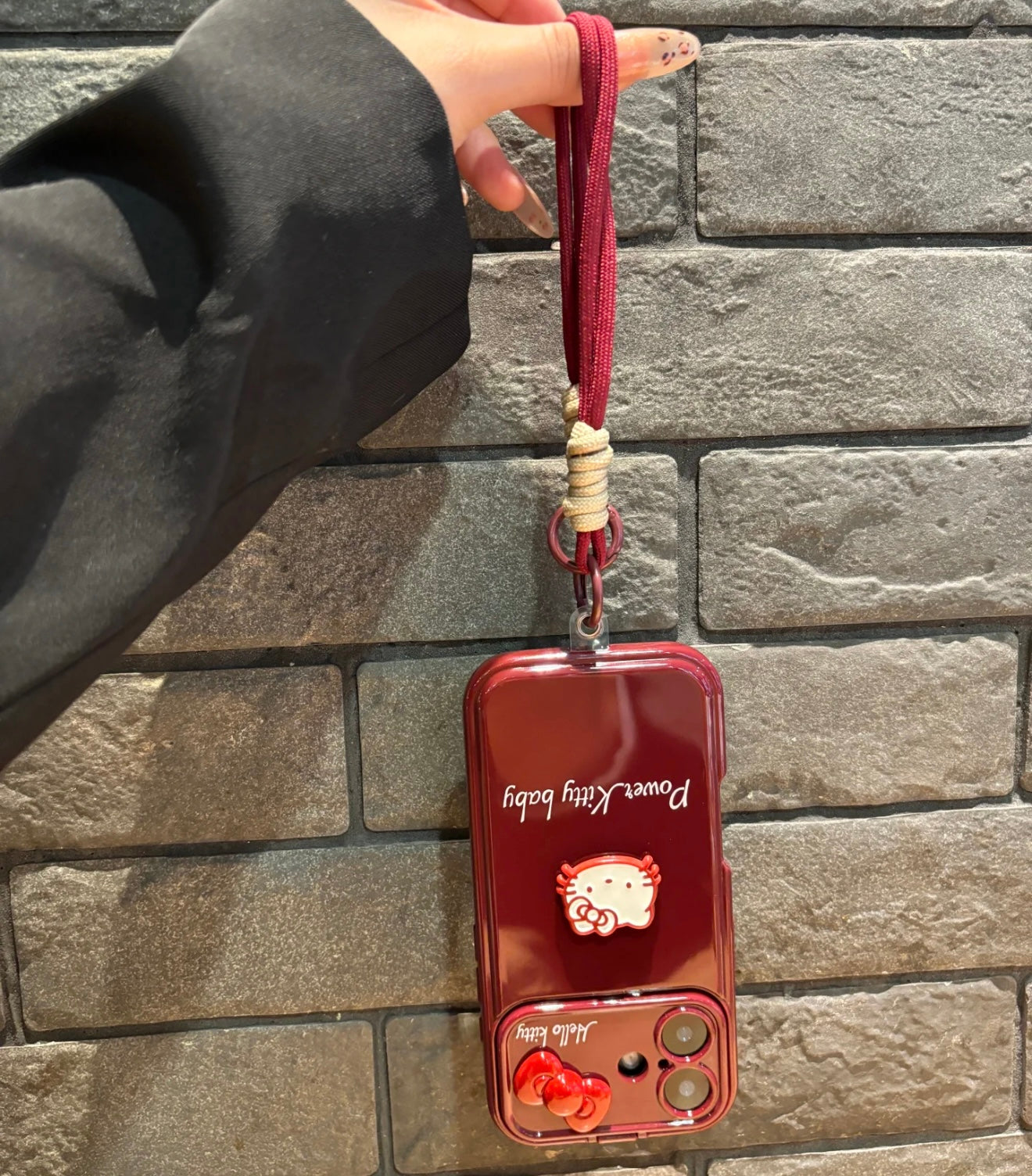 Hello Kitty Power Kitty Baby Crimson Love Phone Case with Mirror Stand – GoodChoyice Hello Kitty Power Kitty Baby Crimson Love Phone Case with Mirror Stand – GoodChoyice
