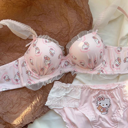 Hello Kitty Pink Lace Trim Lingerie Set