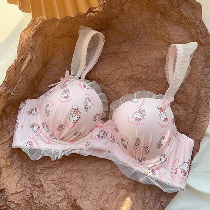 Hello Kitty Pink Lace Trim Lingerie Set