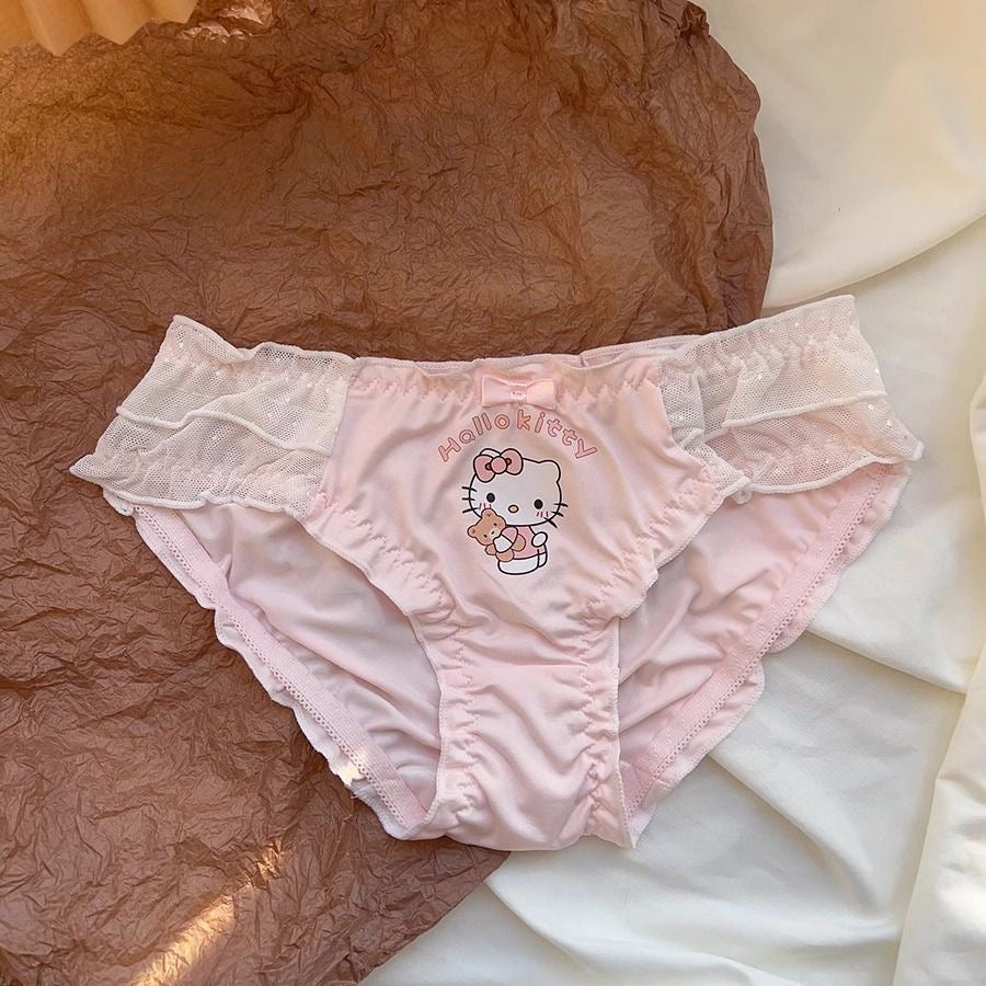 Hello Kitty Pink Lace Trim Lingerie Set